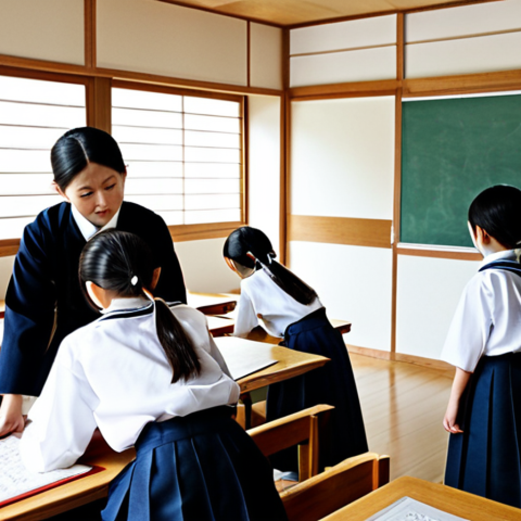 세계적 교육 시스템 비교 어떤 점이 다를까 - Japanese Education Philosophy**
"A classroom scene in Japan, children (ages 7-8) fully clothed in s...